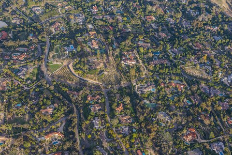 USA, Kalifornien, Del Mar, Luftaufnahme von Villen, lizenzfreies Stockfoto