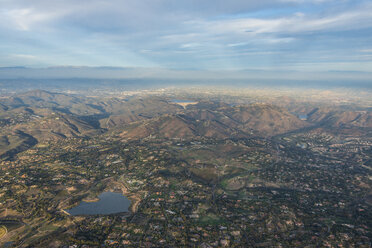 USA, California, Del Mar, Aerial view of town - RUNF01100