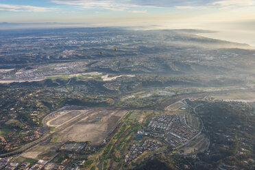 USA, California, Del Mar, Aerial view during hot air ballooning - RUNF01101