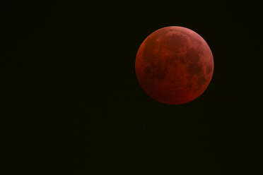 Germany, Frankfurt on Main, total lunar eclipse during maximum eclipse - THGF00078