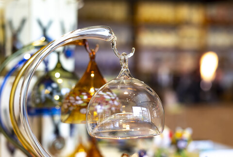 Fruchtfliegenfalle aus geblasenem Glas, lizenzfreies Stockfoto