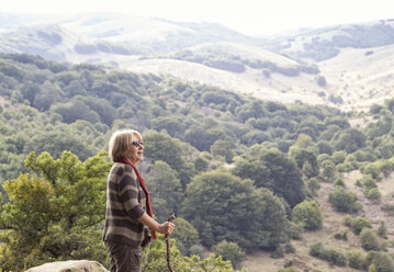 Italy, Sicily, Castelbuono, Parco delle Madonie, senior woman hiking - MAMF00392