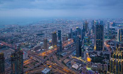 Skyscrapers along Sheikh Zayed Road, Dubai, UAE - CUF48608