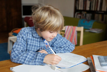 Boy doing homework - CUF48818