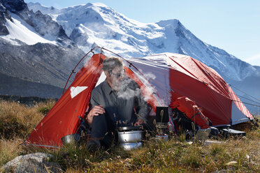 Camping für Bergsteiger, Chamonix, Rhone-Alpen, Frankreich - CUF48940