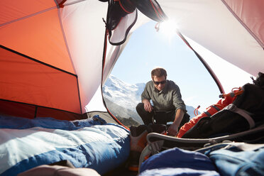 Camping für Bergsteiger, Chamonix, Rhone-Alpen, Frankreich - CUF48941