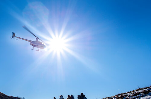 Hubschrauberflug über Piani Resinelli, Lombardei, Italien - CUF49264