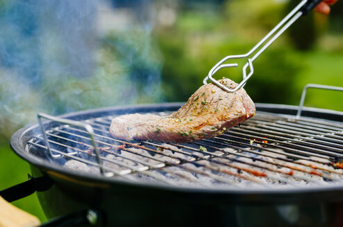 Grilling lamb fillet on charcoal grill - PPXF00169