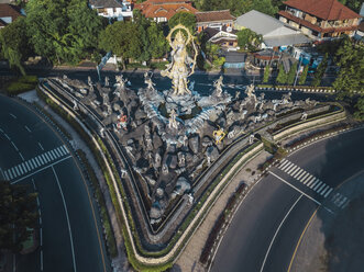 Indonesia, Bali, Sanur, Aerial view of Patung Titi Banda statue - KNTF02655