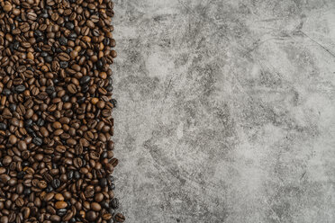 Coffee beans on grey marbled background - AFVF02382