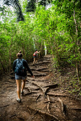 Wanderer auf dem Sleeping Giant Trail, Kauai, Hawaii - ISF20721