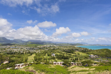 USA, Hawaii, Oahu, Kailua, Blick vom Lanikai Pillbox Trail, Kaiwa Ridge Trail - FOF10381