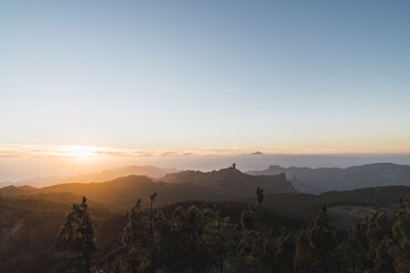 Spain, Gran Canaria, Pico de las Nieves at twilight - KKAF03115