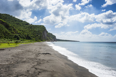 British Overseas Territory, Montserrat, Volcanic sand beach - RUNF01282