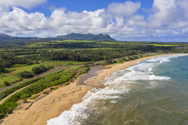 USA, Hawaii, Kauai, Kauai Multiuse Path, Kealia Beach, Luftaufnahme - FOF10447