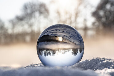 crystal ball on snow in the morning, fog - SARF04114