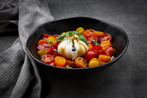 Schüssel mit Tomatensalat und Burrata - LVF07816