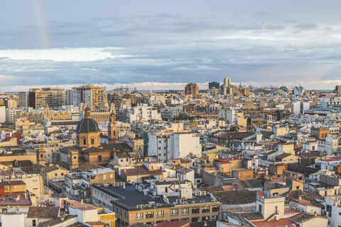 Spanien, Valencia, Blick von der Kathedrale auf die Stadt, lizenzfreies Stockfoto