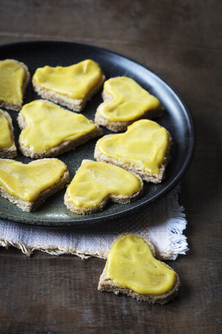 Cookies with lemon glaze stock photo