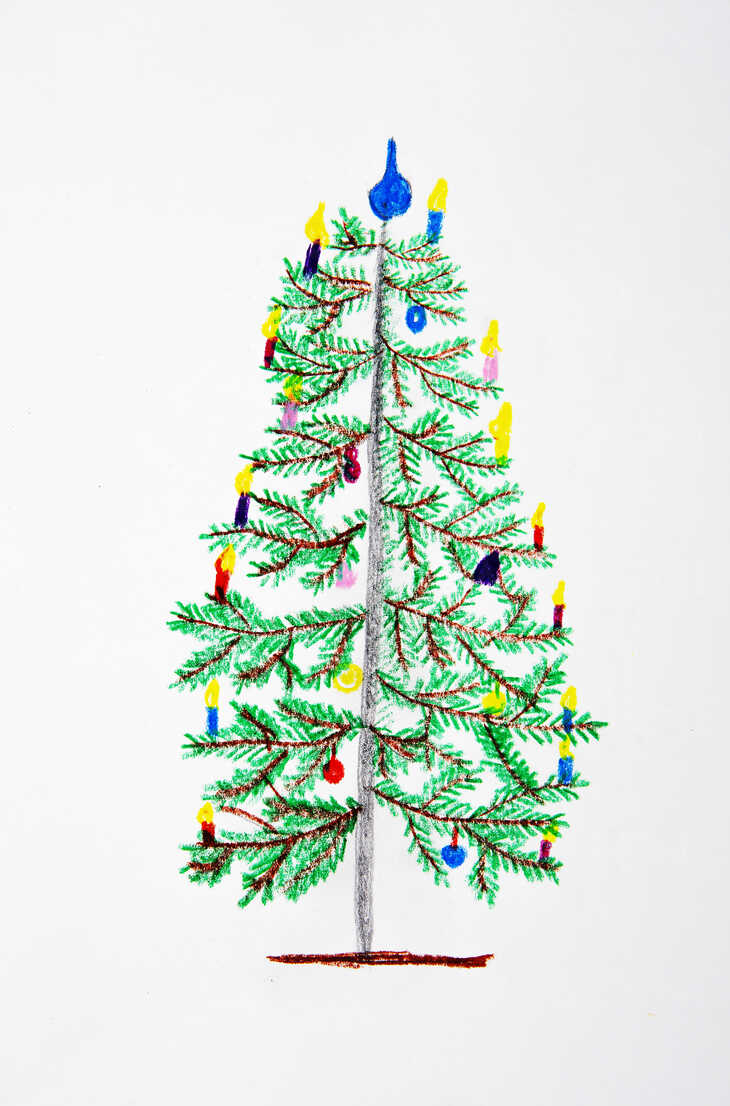 Cute Christmas tree in doodle sketch style. New Year decorative element.  Vector illustration isolated on white background. 13132560 Vector Art at  Vecteezy