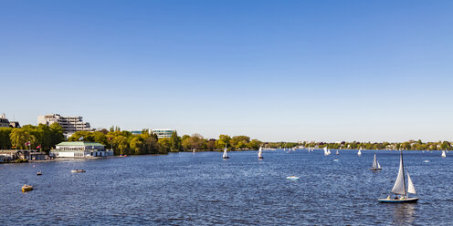 Germany, Hamburg, sailboats on Alster Lake - WDF05134