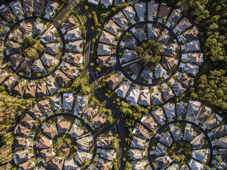 Aerial view of circular shaped residential area - CAVF61876