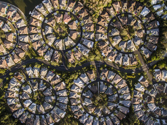 Aerial view of houses in circular pattern - CAVF61877