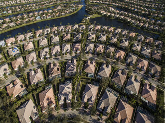 Aerial view of houses in row at city - CAVF61879