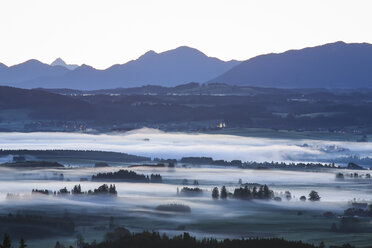 Germany, Auerberg, fog bank - DLF00041