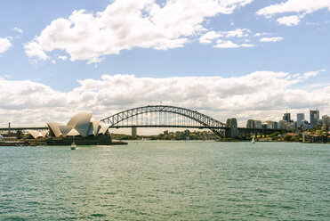 Australia, New South Wales, Sydney, Sydney skyline with opera house and bridge - KIJF02350