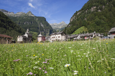 Schweiz, Tessin, Sonogno Dorf, Alpweide - GWF05975