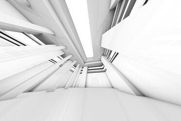 Futuristischer weißer Raum, 3D Rendering - SPCF00365