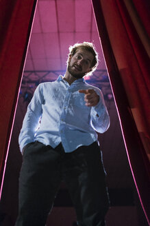 Portrait of rehearsing actor on theatre stage - FBAF00309