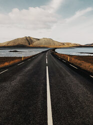 Iceland, Kirkjufell, Black Road Through Icelandic Landscape - JUBF00331