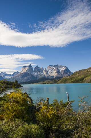 Chile, Patagonien, Torres del Paine National Park, Pehoe See, lizenzfreies Stockfoto