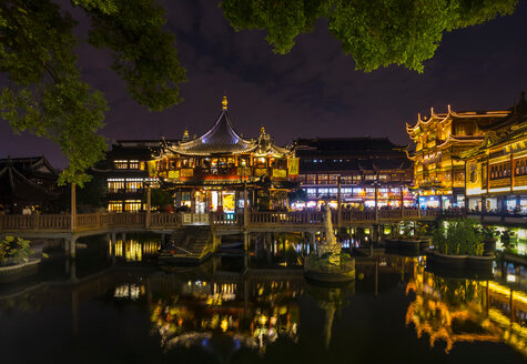 Teehaus im Yu-Garten bei Nacht, Shanghai, China - CUF49819