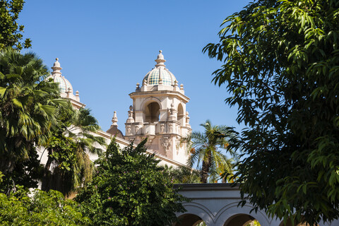 USA, California, San Diego, Balboa Park, Casa Del Prado Theater stock photo