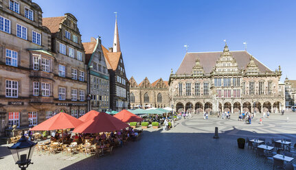 Deutschland, Freie Hansestadt Bremen, Marktplatz, Kaufmannshäuser, Cafe, Rathaus - WD05208