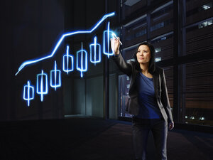 Asiatische Geschäftsfrau Malerei Kerze Stick Chart mit Licht - RORF01805