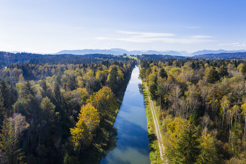 Deutschland, Bayern, Oberbayern, Alpenvorland, Luftaufnahme Loisach-Isar-Kanal - SIEF08435