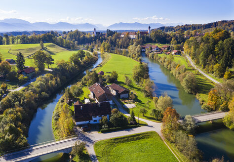 Deutschland, Bayern, Oberbayern, Alpenvorland, Tölzer Land, Luftaufnahme Loisach-Isar-Kanal und Loisach, Beuerberg, bei Eurasburg - SIEF08436