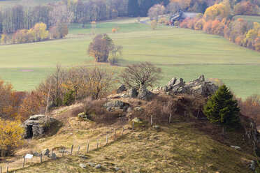 Deutschland, Naturpark Hessische Rhön, Herbst auf der Wasserkuppe - SRF00896