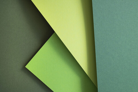 Grüner Satz Papier als abstrakter Hintergrund, lizenzfreies Stockfoto