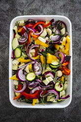 Mix of raw vegetables in casserole - GIOF05871