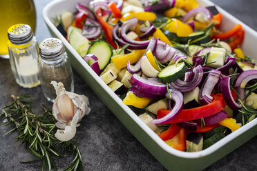 Mix of raw vegetables in casserole - GIOF05873