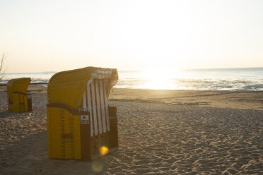 Germany, North Sea, Cuxhaven, beach chair on the beach - PUF01373
