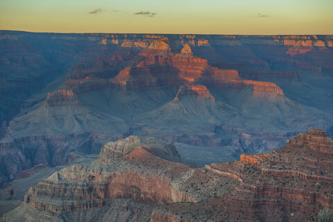 USA, Arizona, Sonnenuntergang über dem Grand Canyon, lizenzfreies Stockfoto