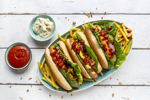 Hot dogs with french fries, ketchup and mayonnaise - SARF04209