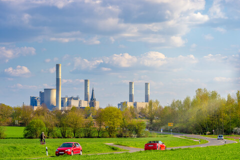 Deutschland, Nordrhein-Westfalen, Grevenbroich, Kraftwerk Frimmersdorf, stillgelegt, lizenzfreies Stockfoto