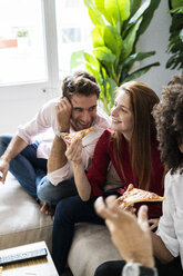 Friends having fun, eating pizza - GIOF06103